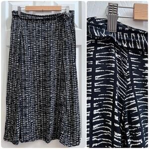 Whistles Black Sahara Print Avie Pocket Wrap A Line Skirt Size Medium